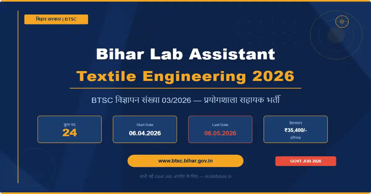 Bihar Lab Assistant Textile Engineering 2026