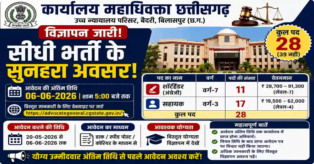 CG Advocate General Recruitment 2026